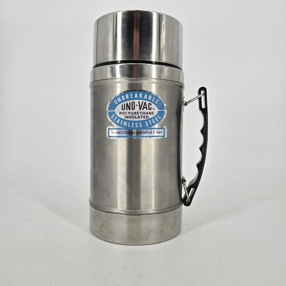 Vintage Uno-Vac Stainless Steel Unbreakable Insulated Food Thermos  1 Qt 175 278